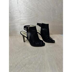 INC International Concepts Kimmee Booties Peep Toe Black Leather Size 7